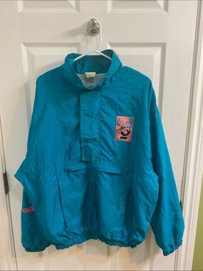 Vintage 80s Retro Joff Windbreaker Teal Men’s Pullover Jacket Size XL Fun Casual